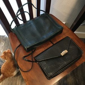Two super cute faux leather crossbody purses!